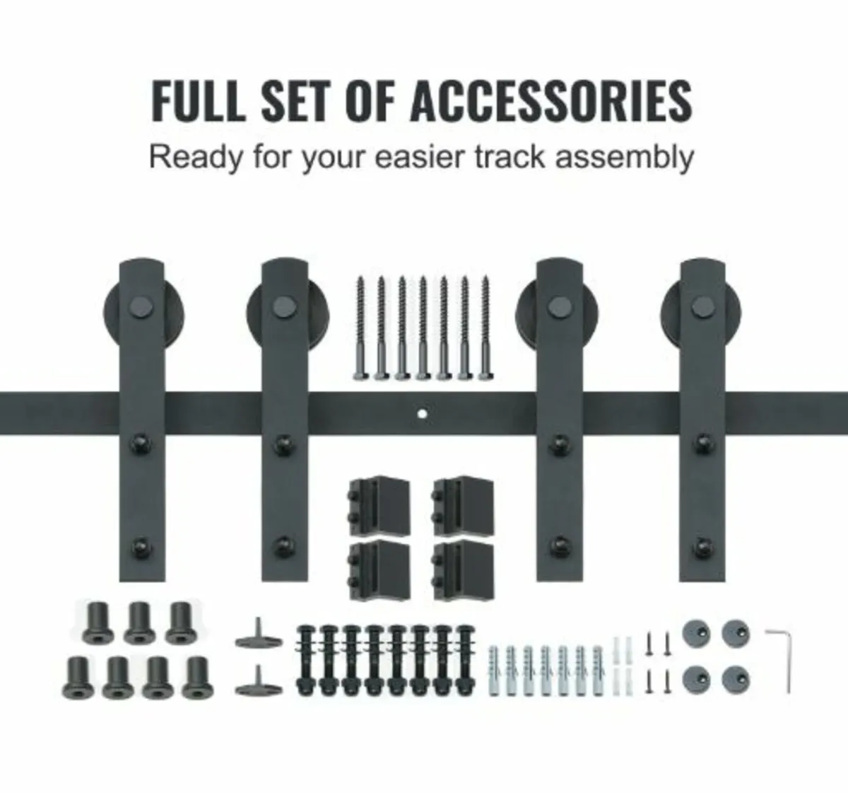 8FT Sliding Barn Door Hardware Kit - Image 2