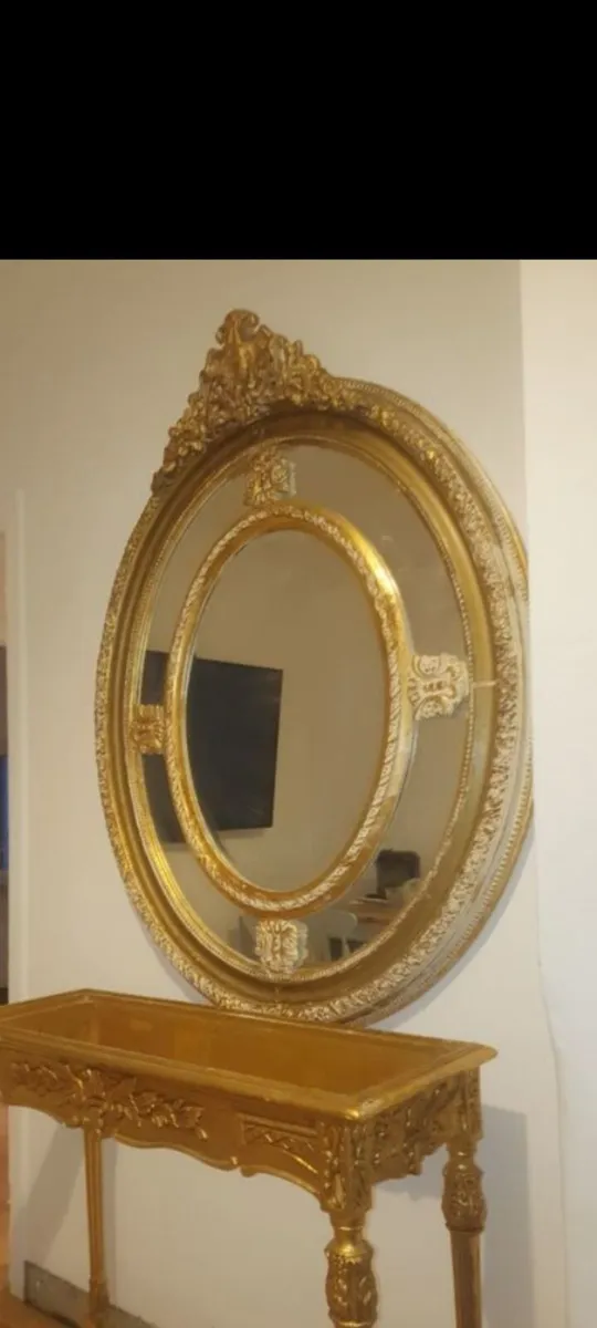 victorian plate mirror 4.5ft x 4ft  gilt gesso - Image 2