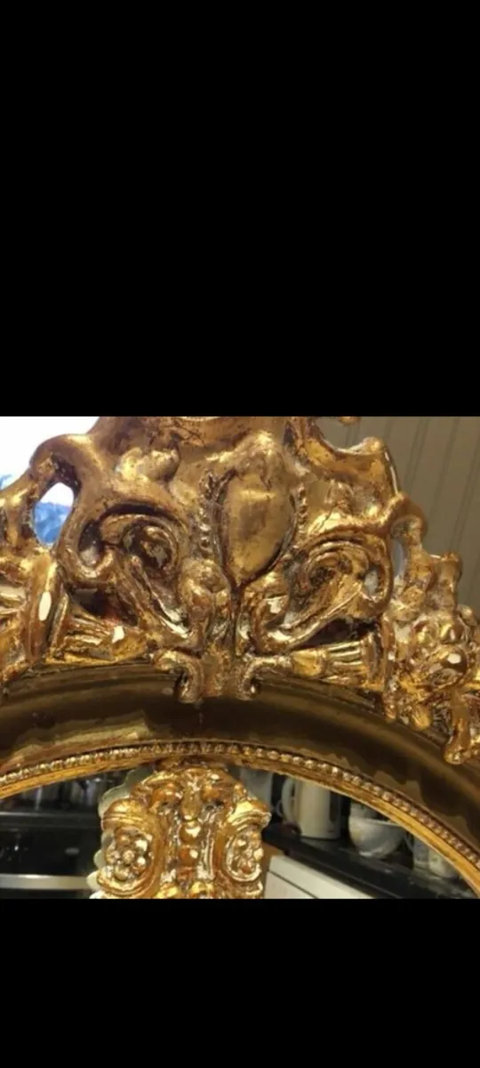 victorian plate mirror 4.5ft x 4ft  gilt gesso - Image 3