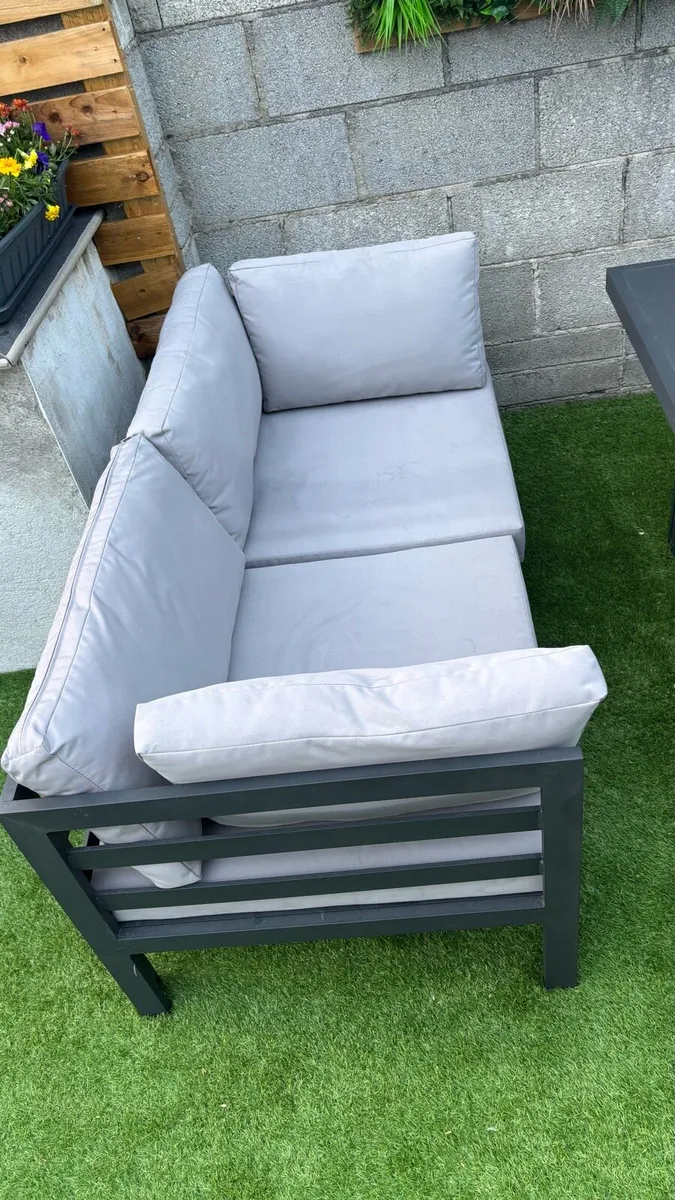 4 seater garden set and gas table fire - Image 4