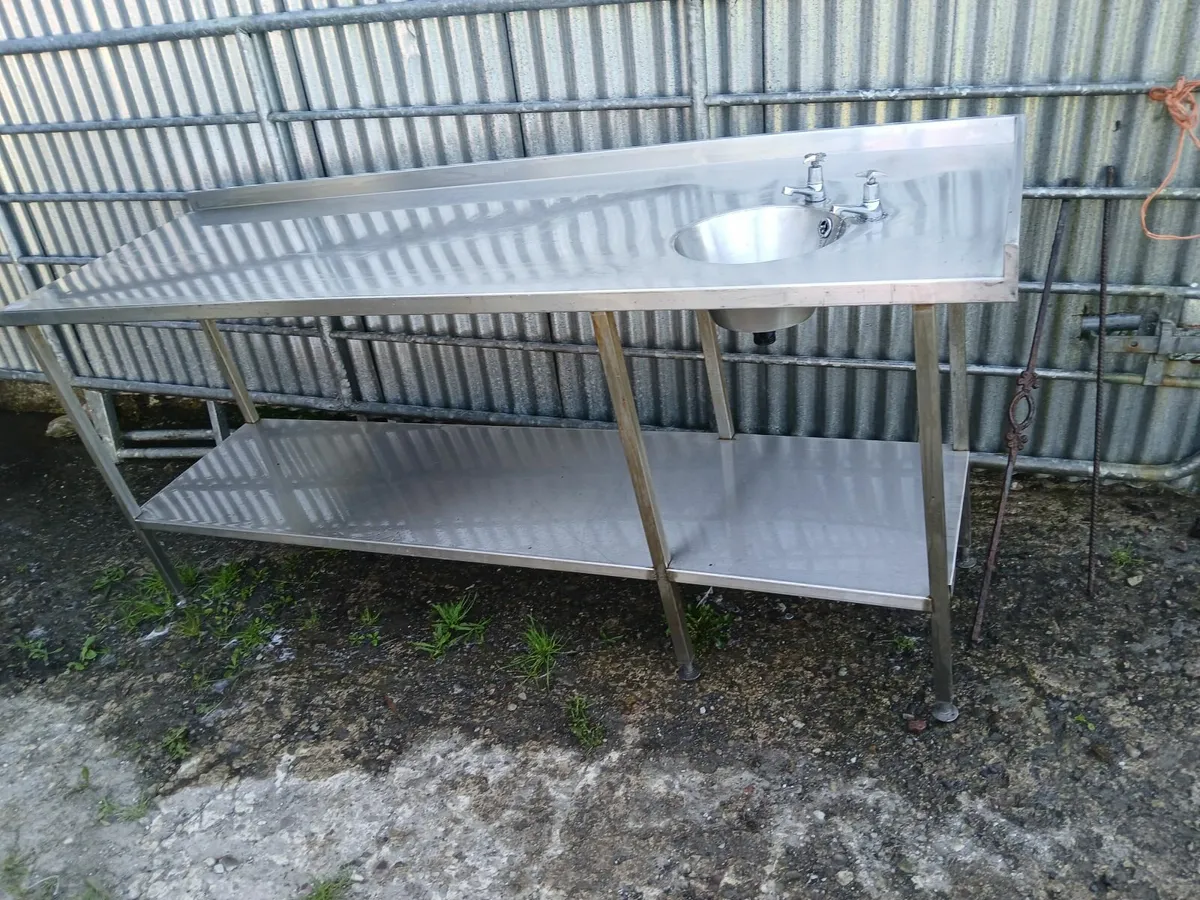 Stainless steel table/sink unit delivered - Image 4