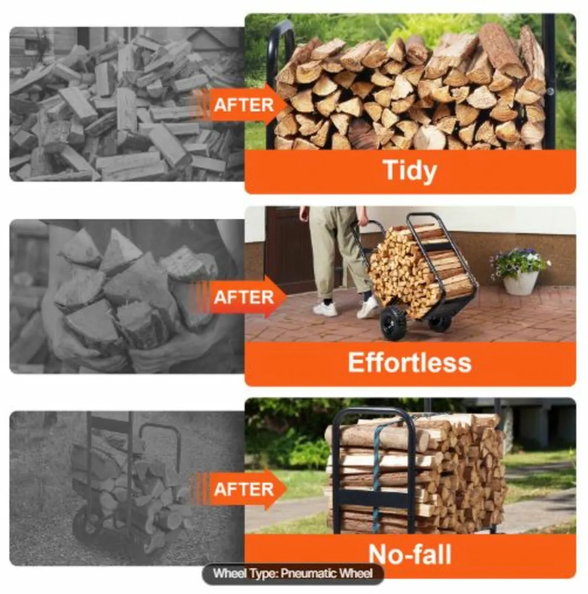 Heavy Duty Firewood Log Cart - Image 4