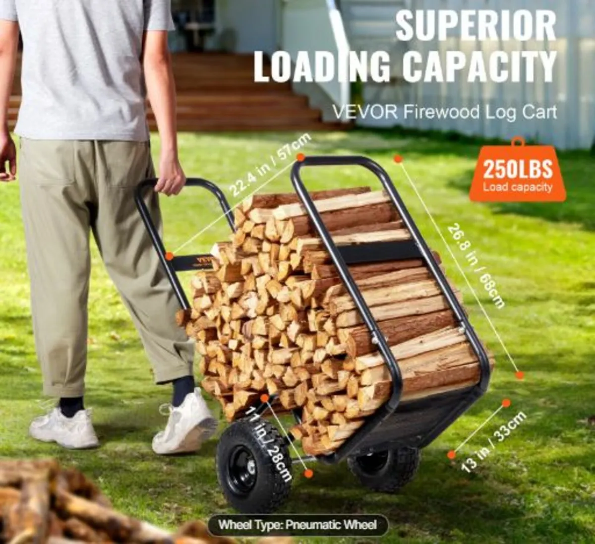 Heavy Duty Firewood Log Cart - Image 1