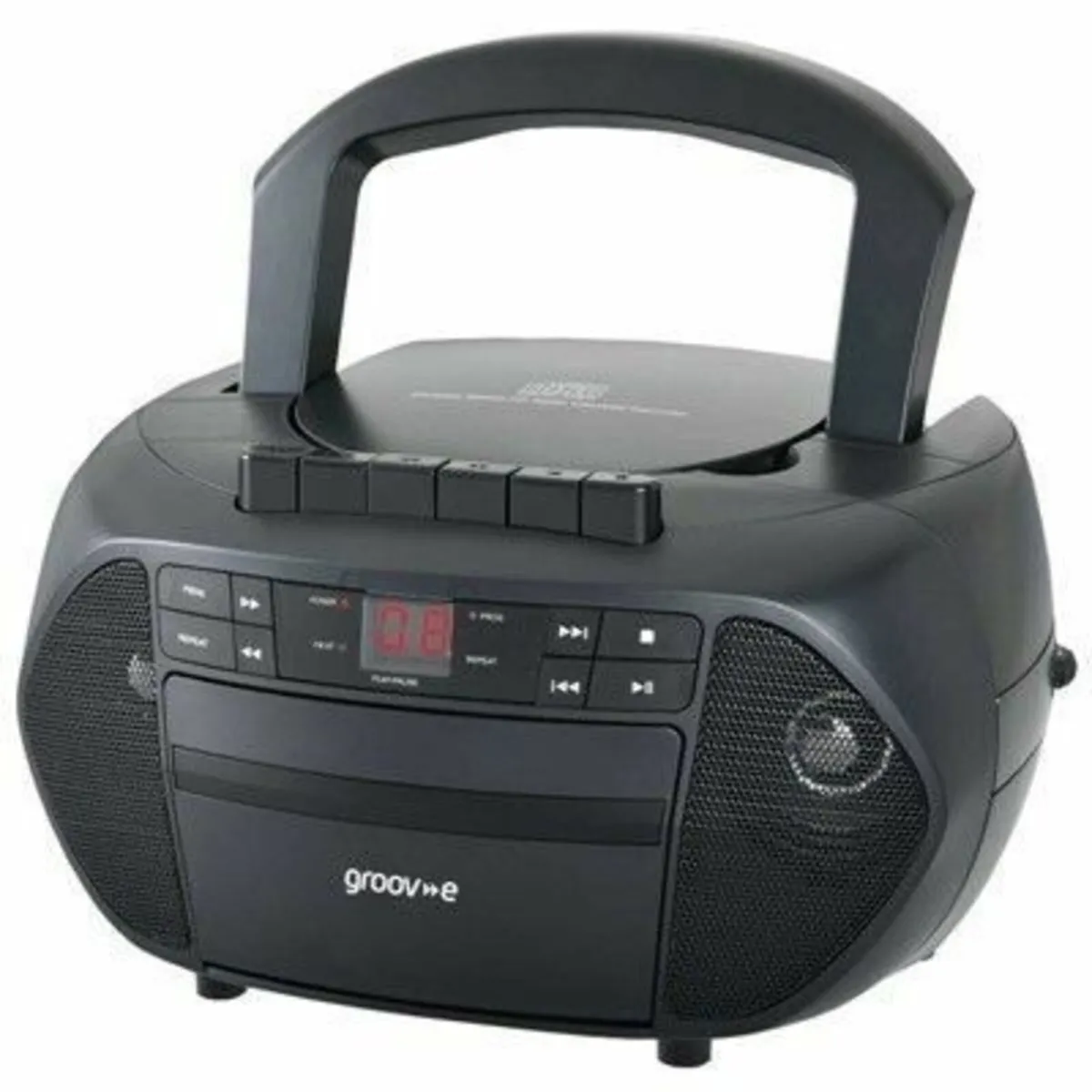 Portable CD & Cassette Player with Radio - Black - Image 1