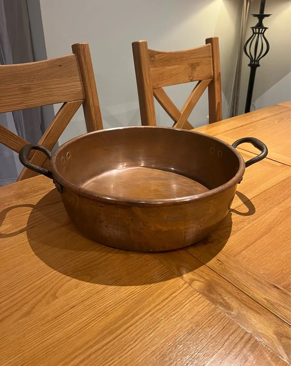 Antique J Edmundson Dublin Copper Preserving Pan - Image 1