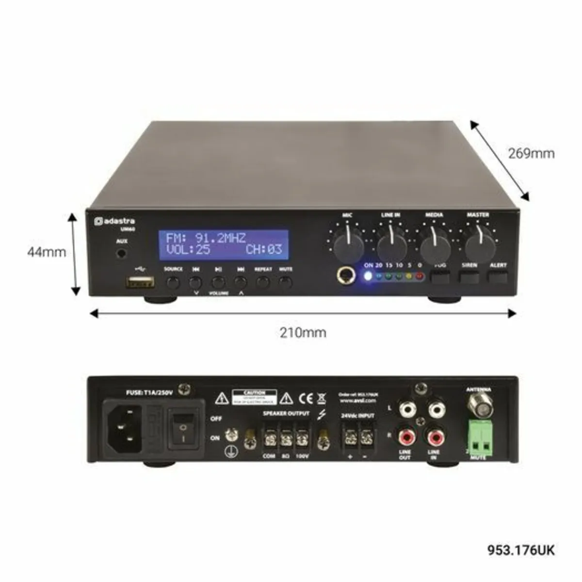 60W Mixer Amplifier 100V Bluetooth - Image 1