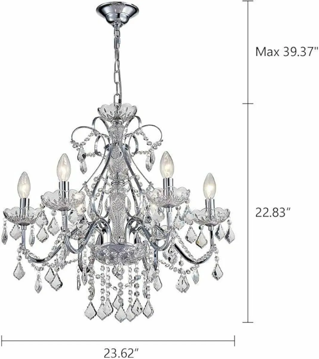Modern Chrome Pendant Chandelier Crystal Lighting - Image 2