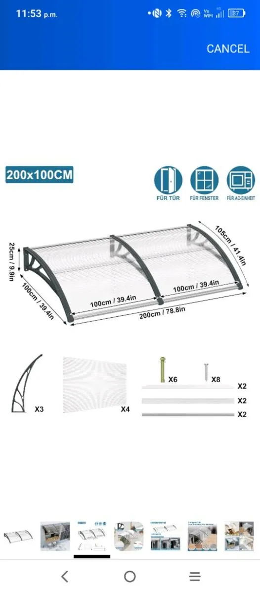 Door canopy - Image 4