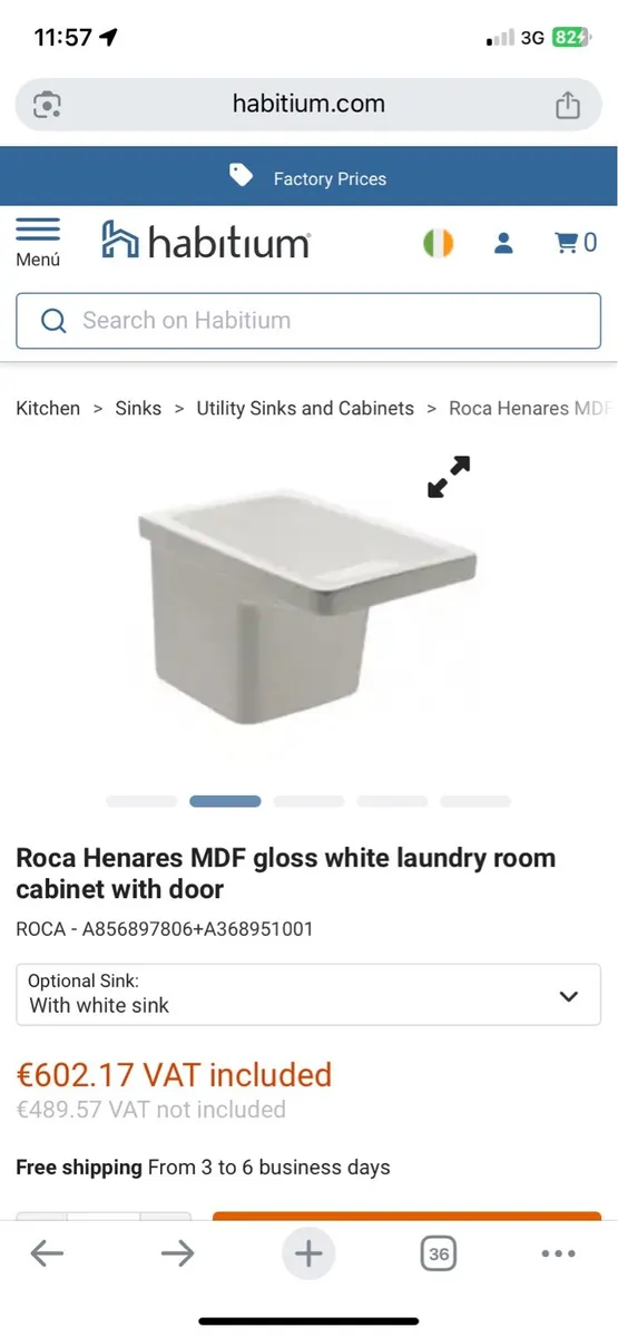 Roca laundry sink & cabinet - Image 1