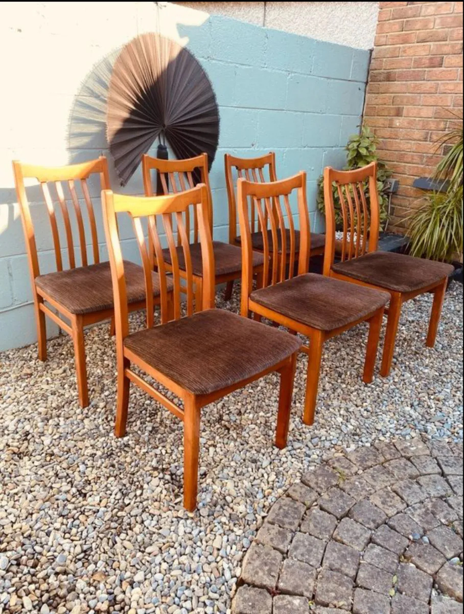 Mid Century Dining Chairs x 6 - Image 1