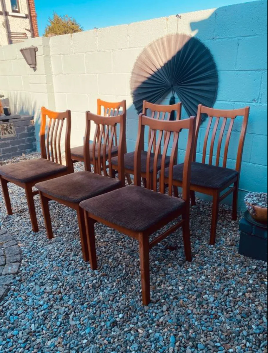 Mid Century Dining Chairs x 6 - Image 2