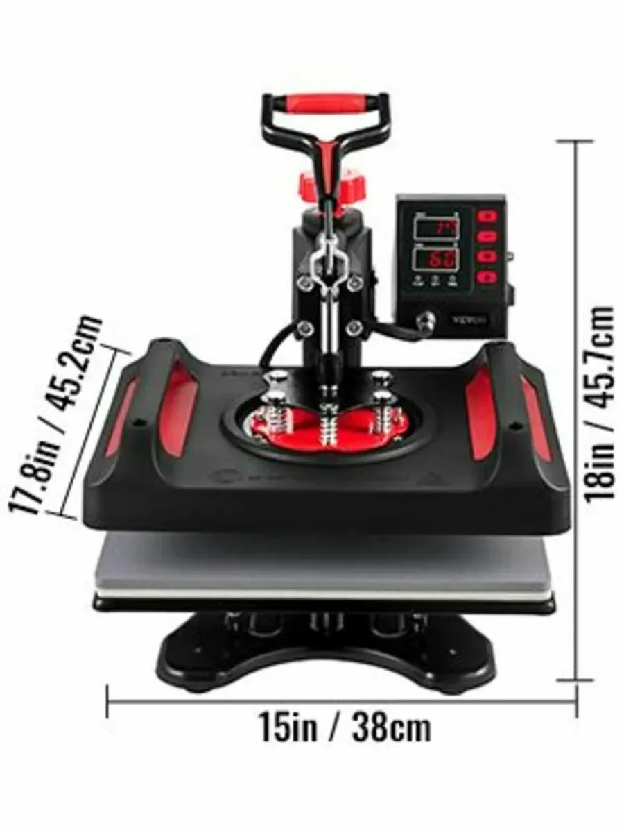 Heat Press 5-in-1 Machine 12x15 Sublimation Red - Image 2