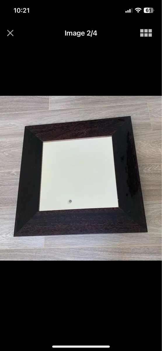 Square Wooden Mirror - Image 1