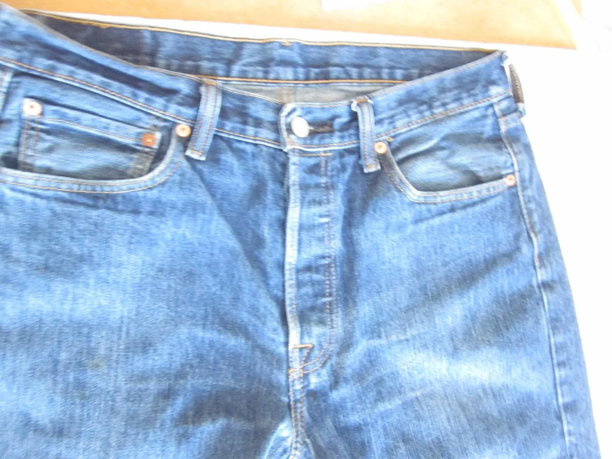 LEVI'S Mens 501 Straight Jeans W34 L30 Blue Cotton - Image 2