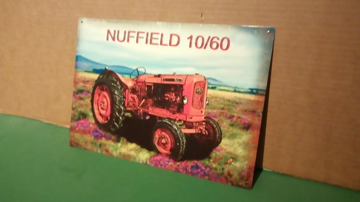 Nuffield 10/60 classic tractor metal tin sign - Image 1