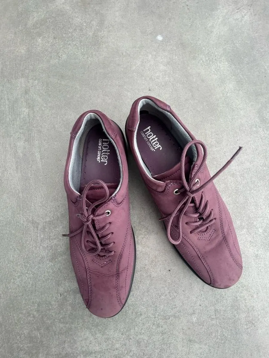 Hotter Comfort Nubuck Leather Shoes Lace Up UK 7.5 - Image 2