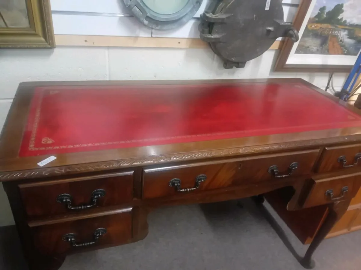 Decorative Leather Top Office Desk - Image 2