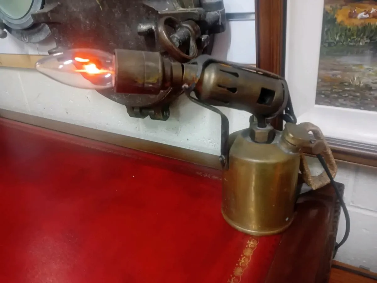 Steam Punk Brass Blow Torch Lamp