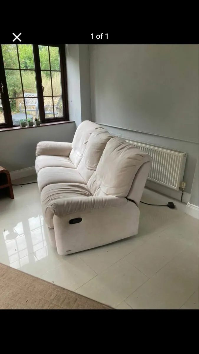 Natuzzi Mirofibre 3 seater, double recliner Couch