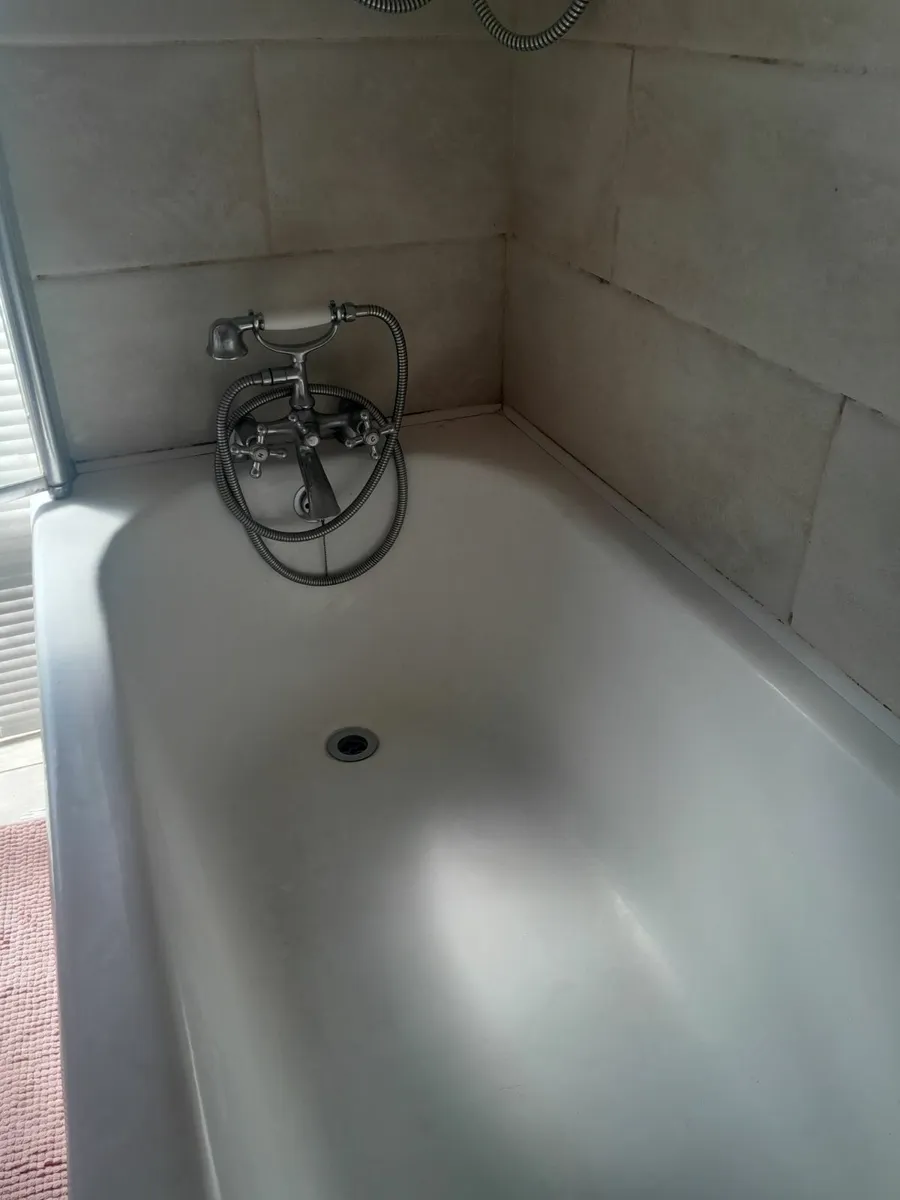 Cast-iron bath with antique  tap/shower attachment - Image 2