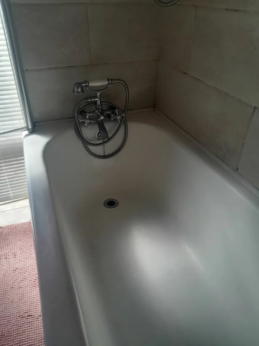 Cast-iron bath with antique  tap/shower attachment - Image 3