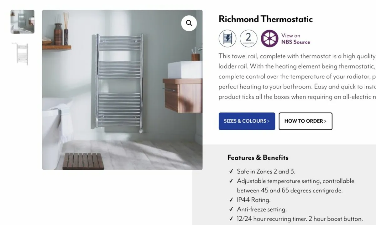 Radiator - chrome towel rad 5foot x 28 inches, new - Image 1