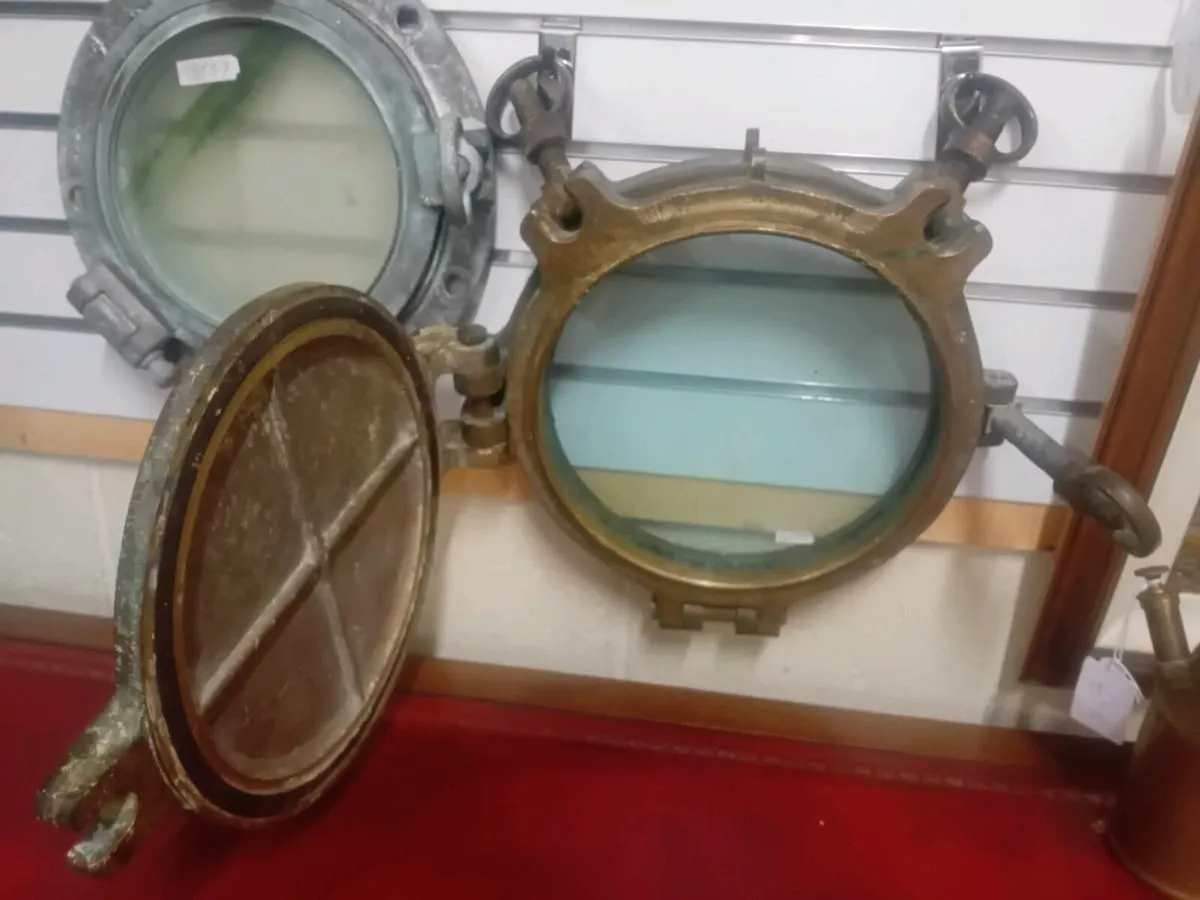 Antique Brass Ships Porthole Window - Image 2