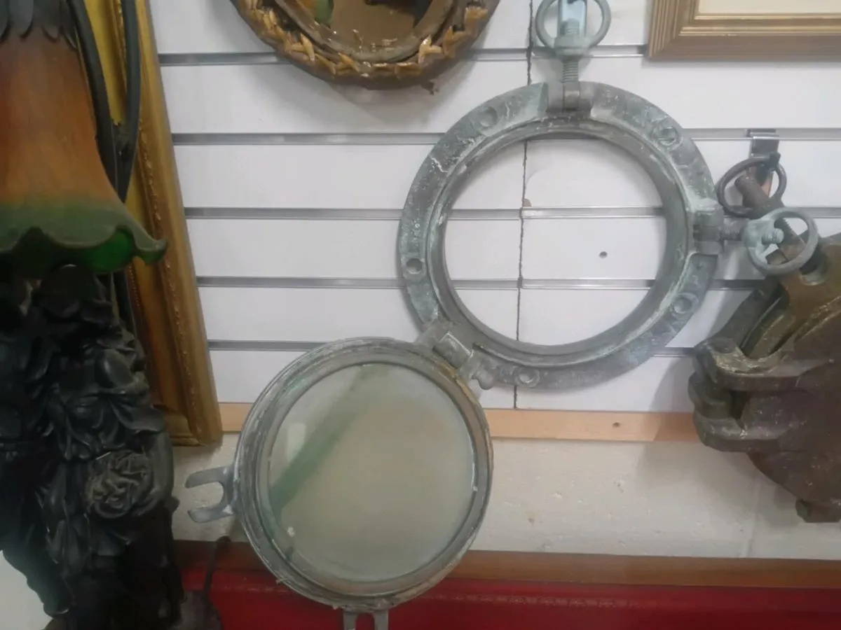 Antique Brass Ships Porthole Window - Image 2