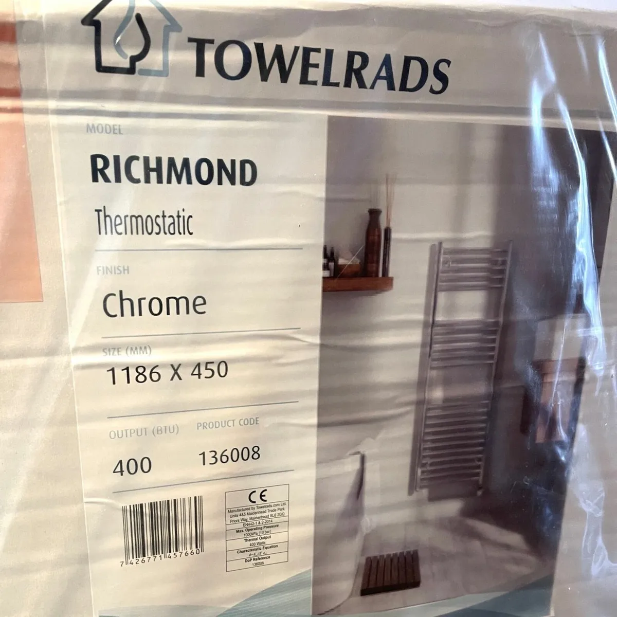 Radiator - chrome towel rad 5foot x 28 inches, new - Image 2