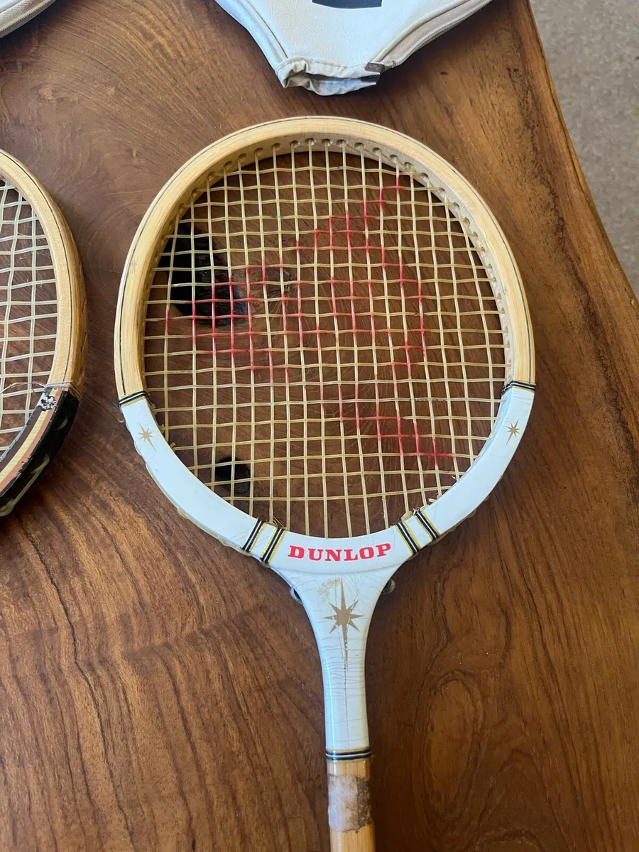 Vintage Pair of Dunlop Courstar Squash Rackets - Image 4