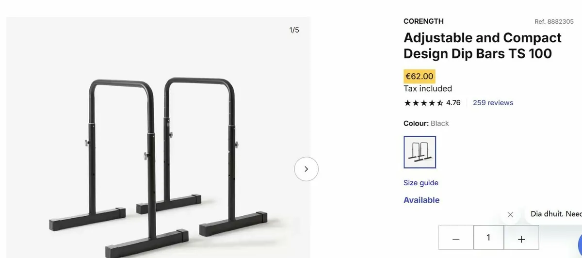 Decathlon Dip Bars - Image 1