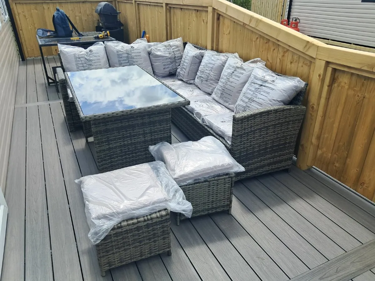 ✅Comfy Corner Rattan Sofa Set Garden Free deliver - Image 4