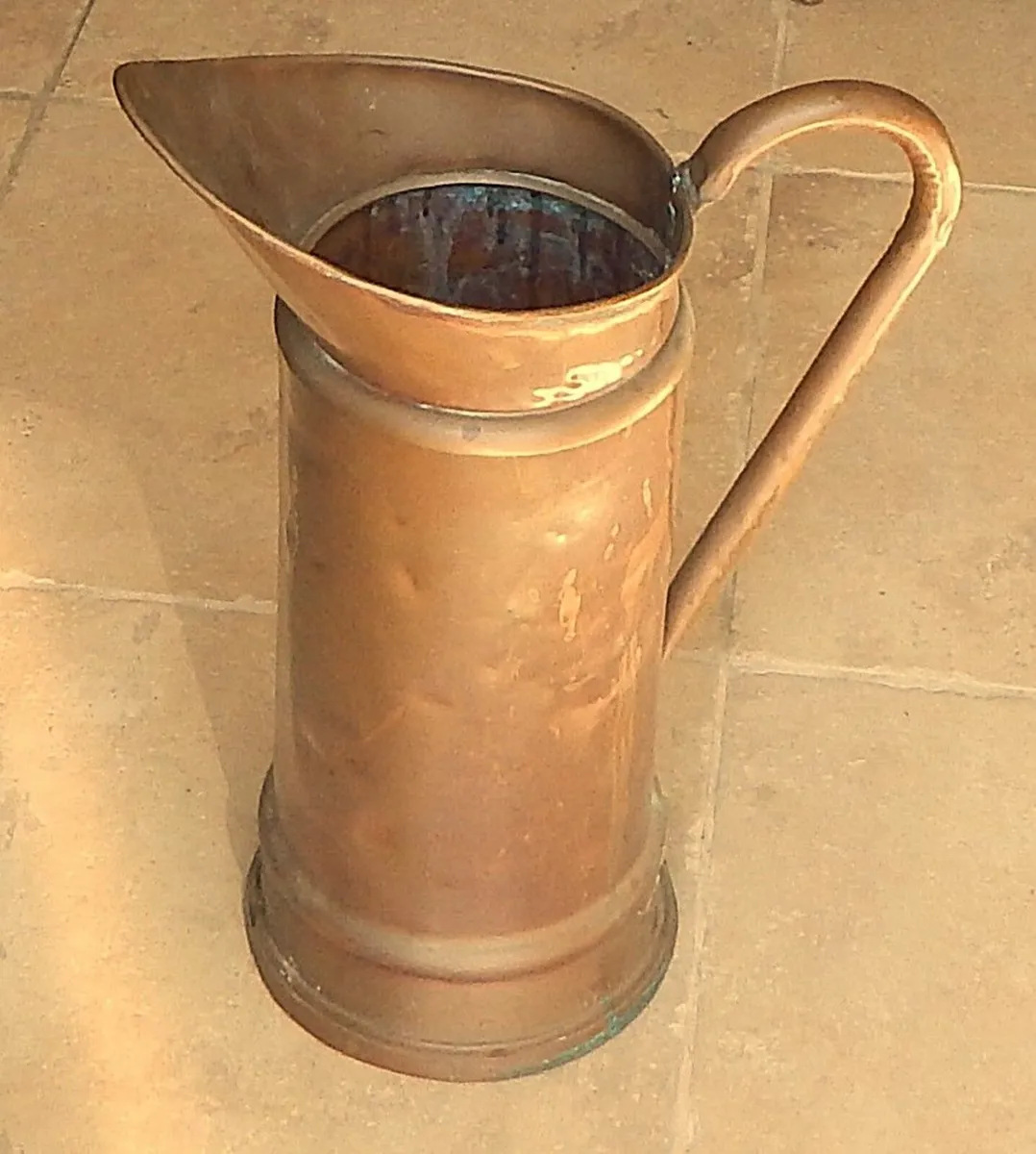 Large Vintage Handmade Copper Jug - Image 1