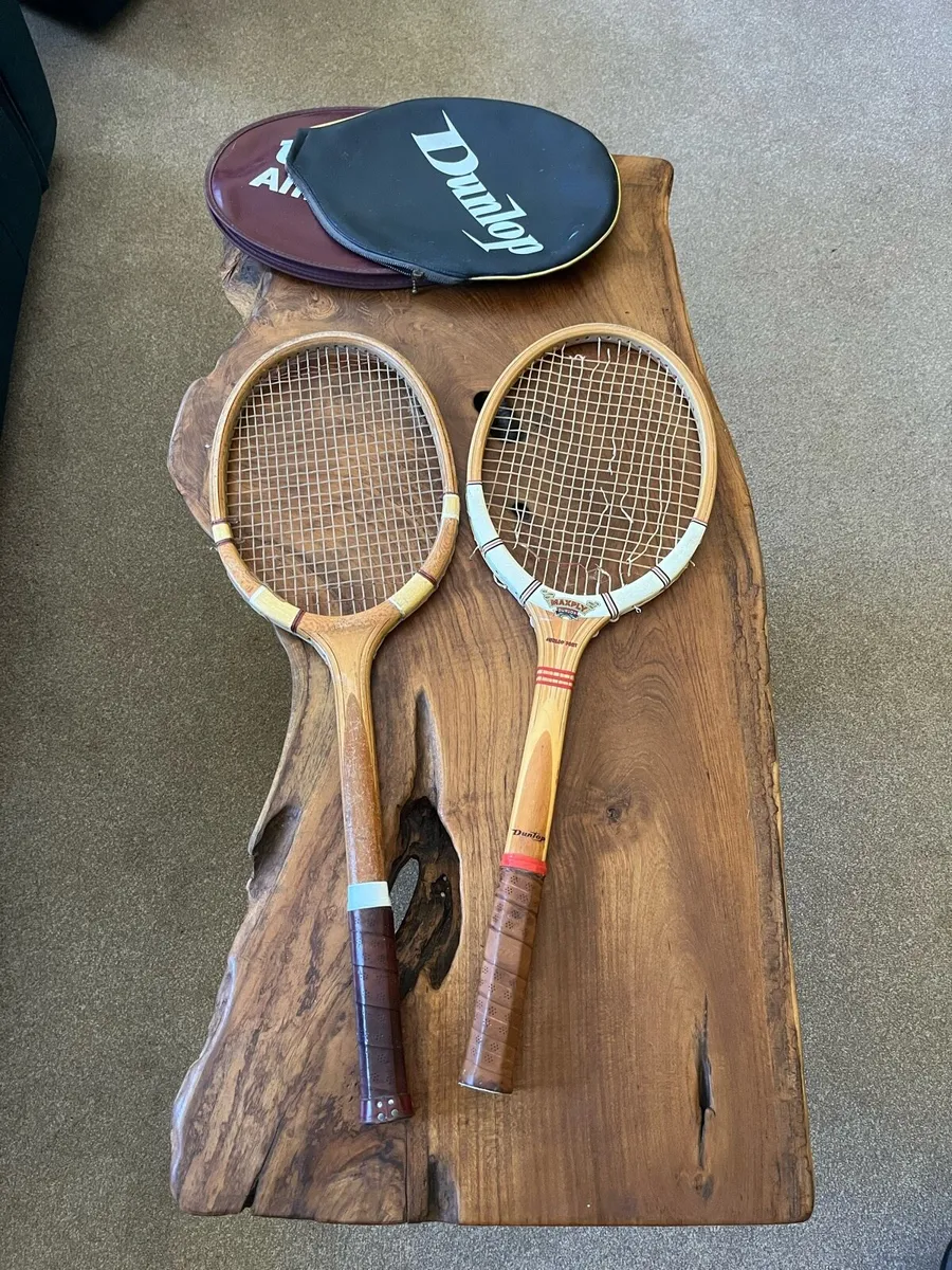 Pair of Vintage Tennis Rackets - Image 1