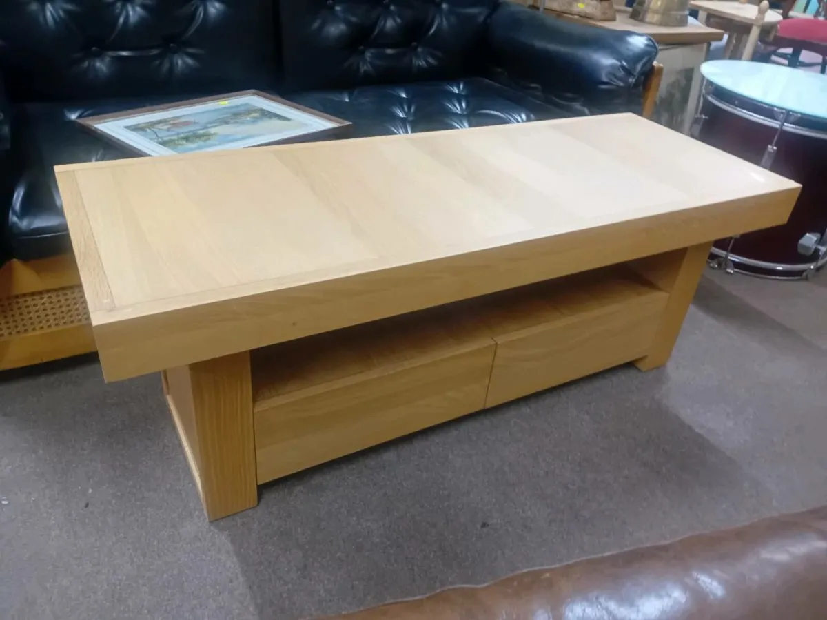 Modern Oak Coffee Table With Drawer - Image 1