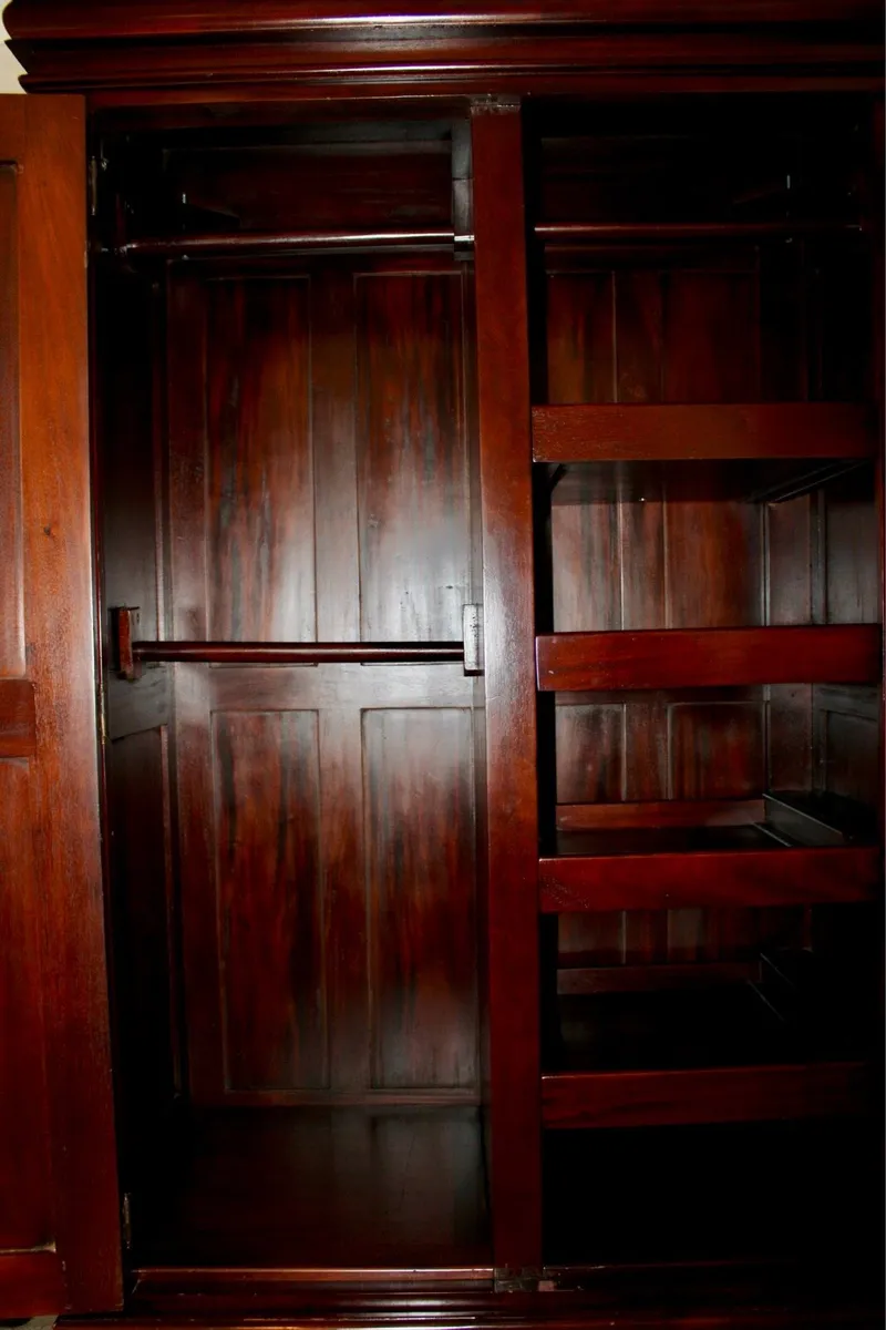 2X Classic 2 Door Solid Mahogany Wardrobe - Image 4