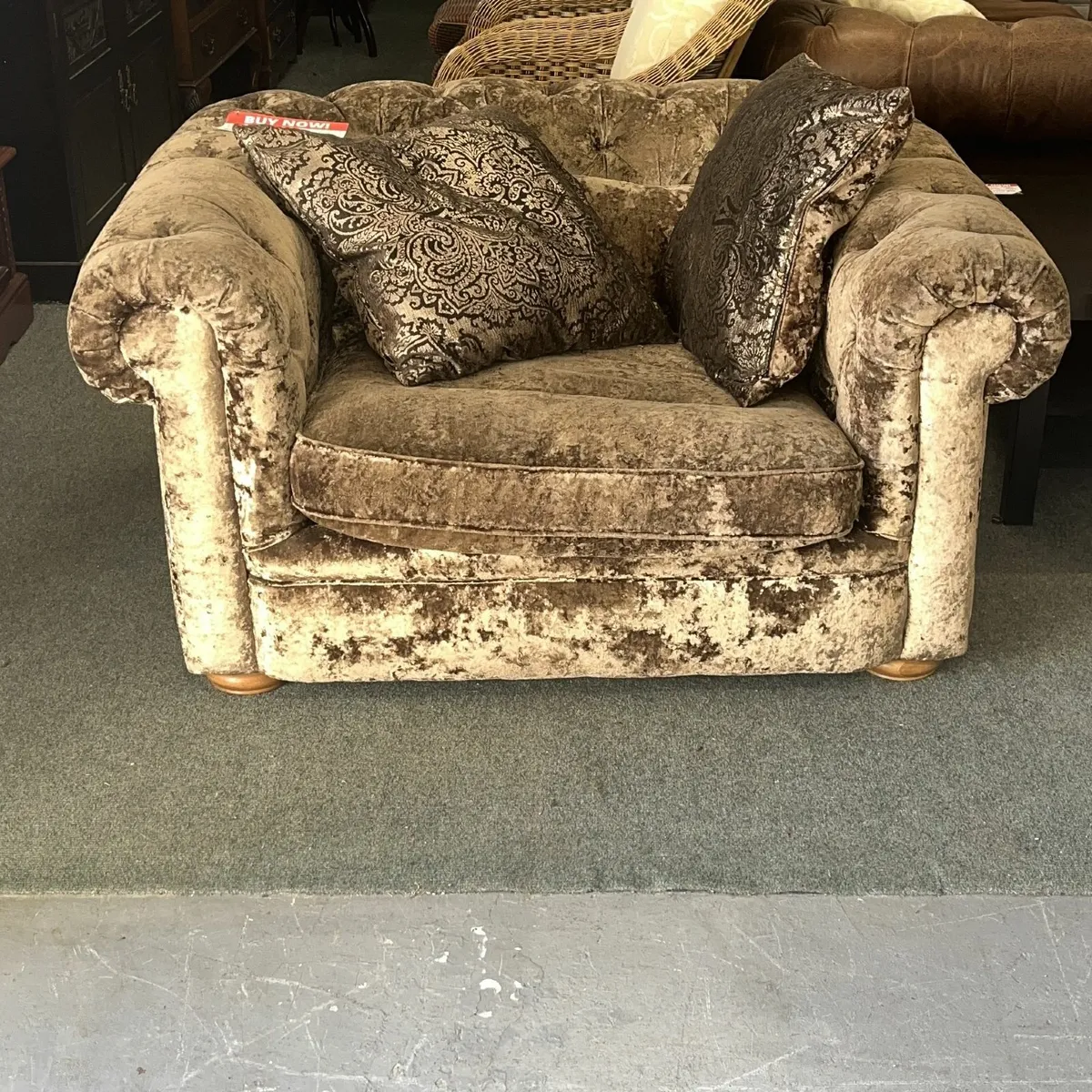 Luxurious Coffee Coloured Love Seat - Image 1