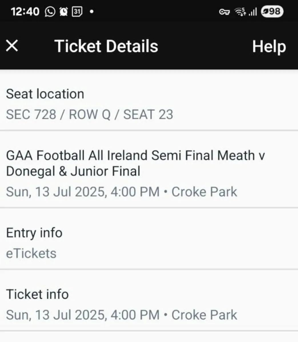 Meath v Donegal  Ticket For Sale