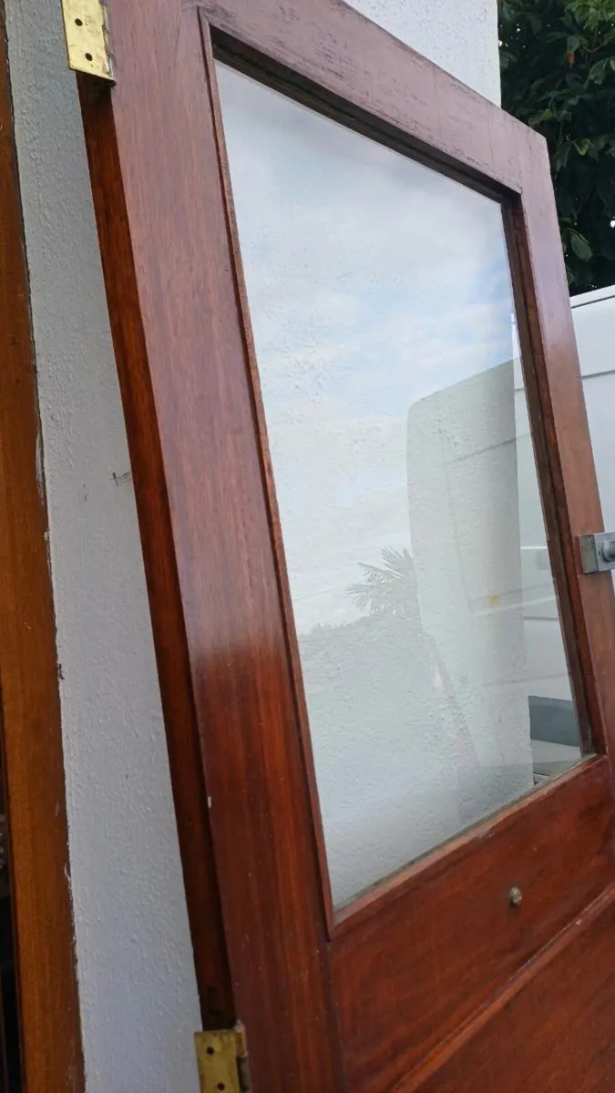 External solid mahogany door, glazed. - Image 4