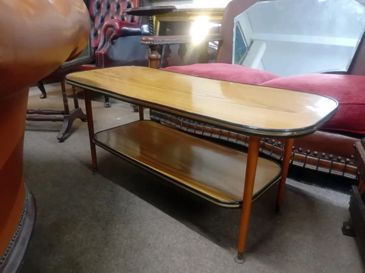 Mid Century Walnut Veneer Coffee Table - Image 1