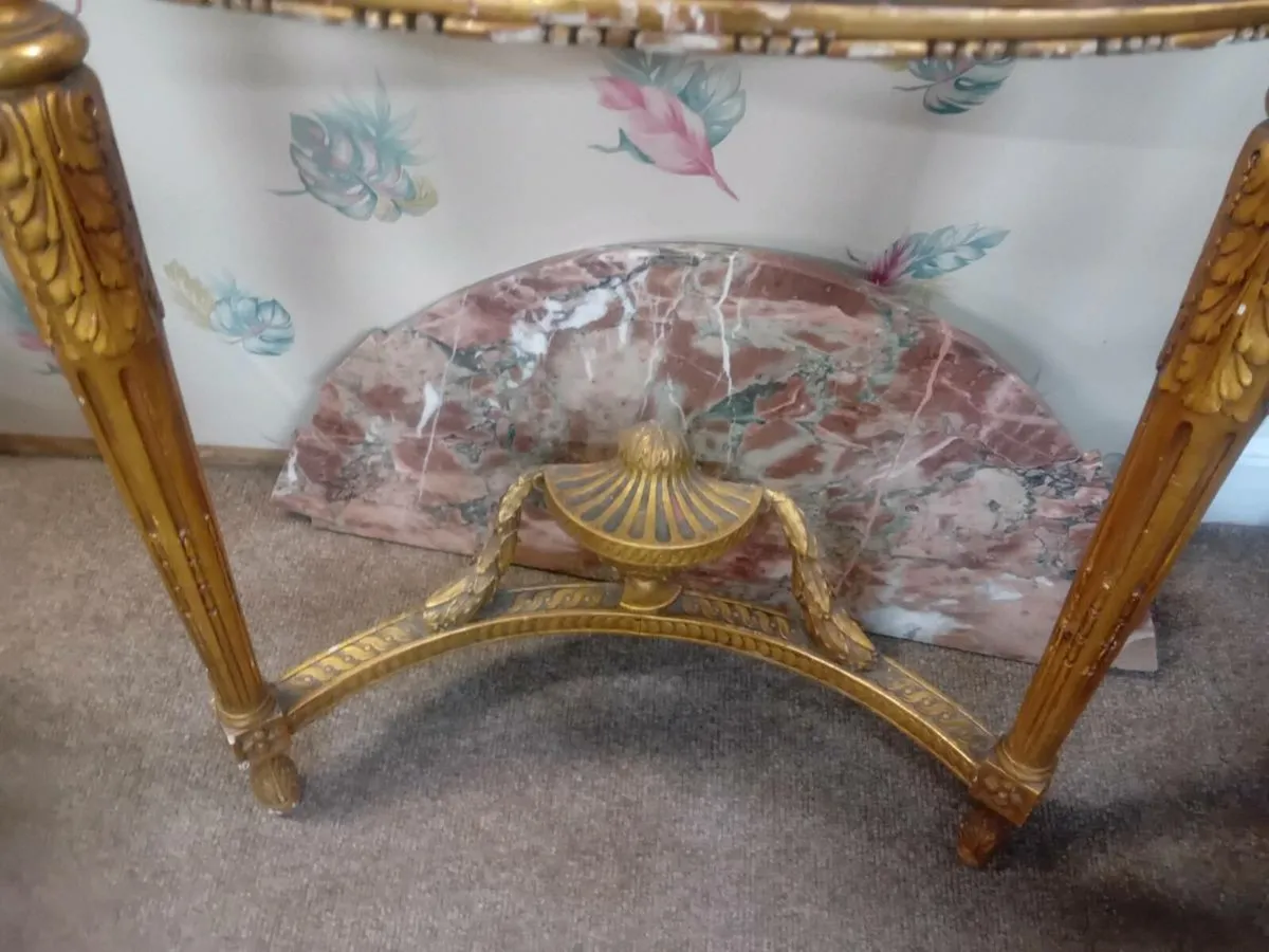 Decorative Gilt And Marble Wall Table - Image 2