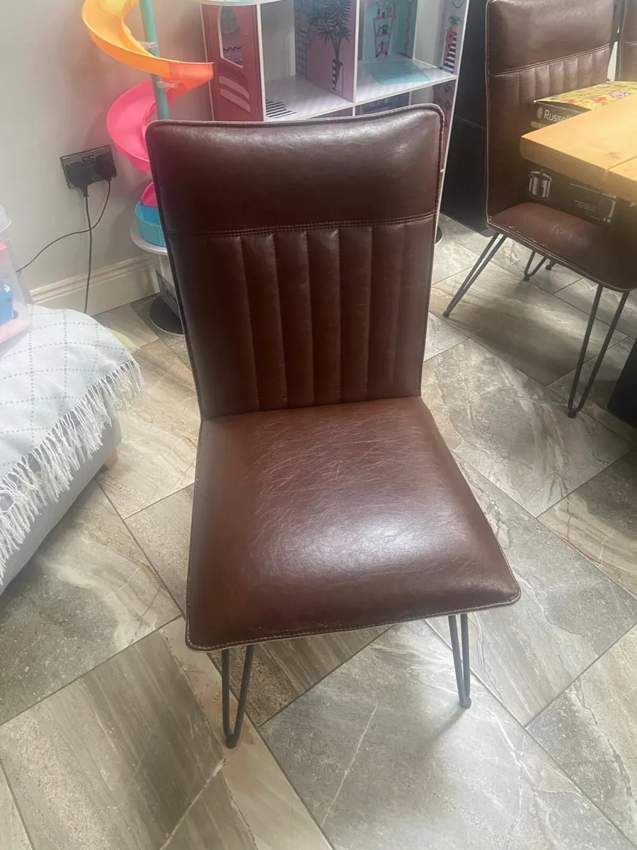 Ez Living brown leather chairs - Image 1