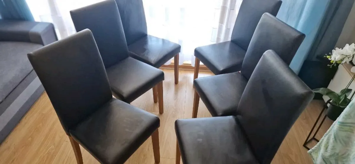 6 leather chairs - Image 1