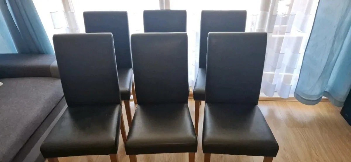6 leather chairs - Image 2