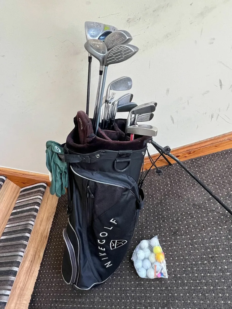 Full Kit Golf Club Nike Bag Clubs Irons + Balls & - Image 1