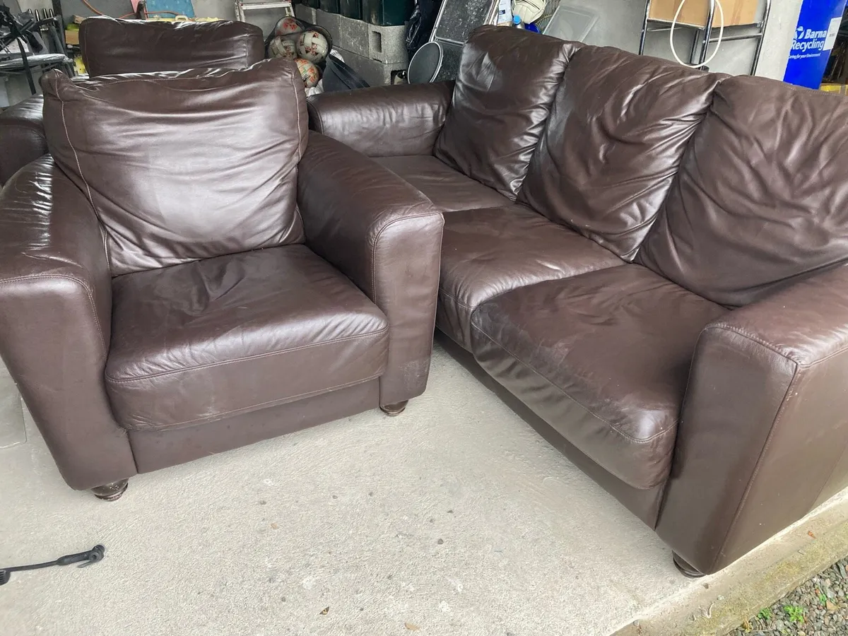 Leather 3 piece suite (Free) - Image 2