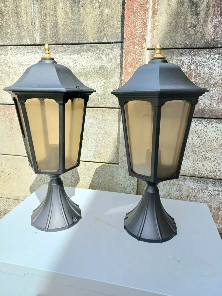 Large Vintage Pillar Lamps - Image 2