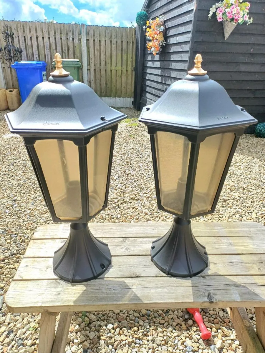Large Vintage Pillar Lamps - Image 3