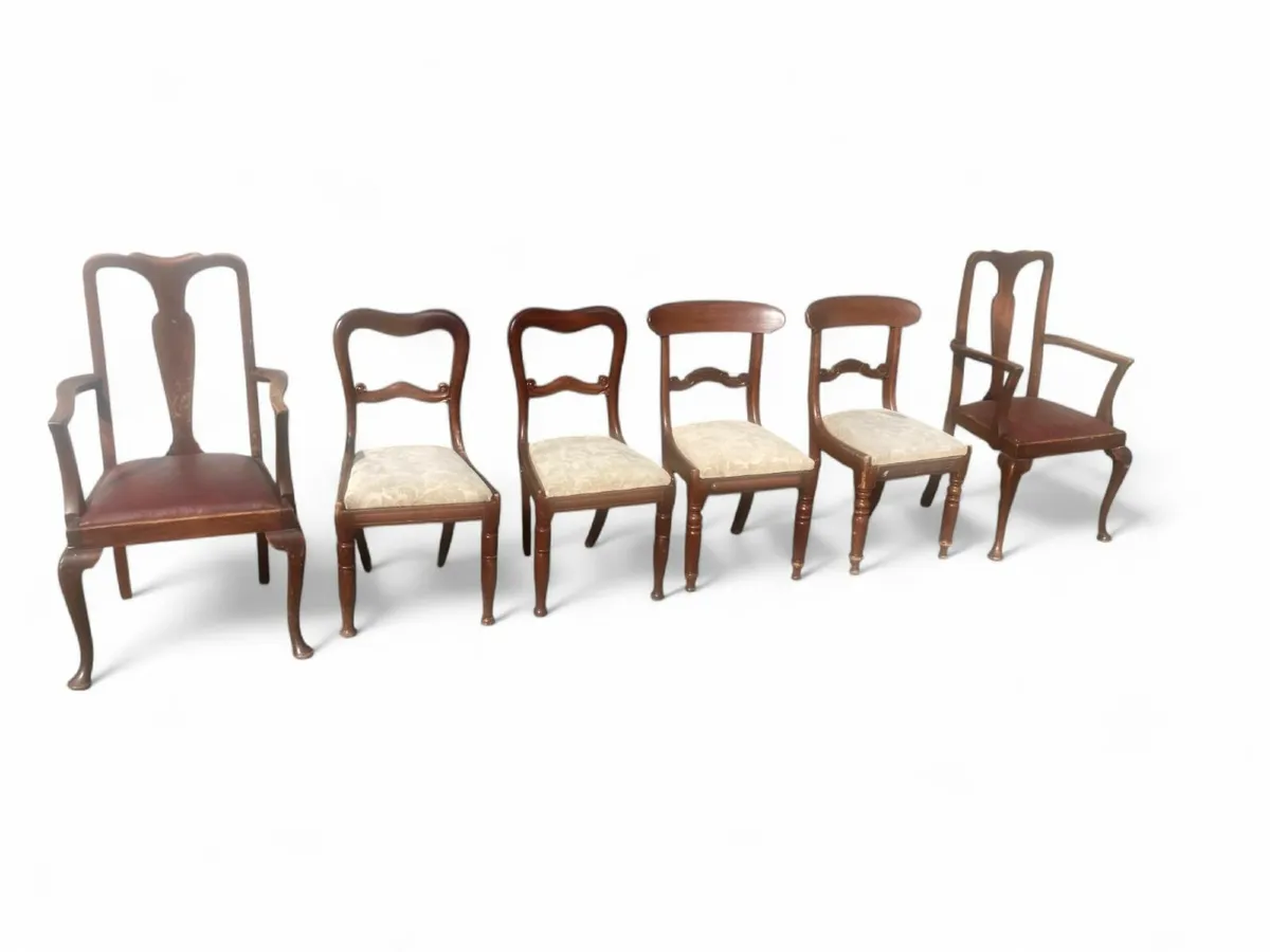 Antique Chairs x 6 - Harlequin Chairs. - Image 2