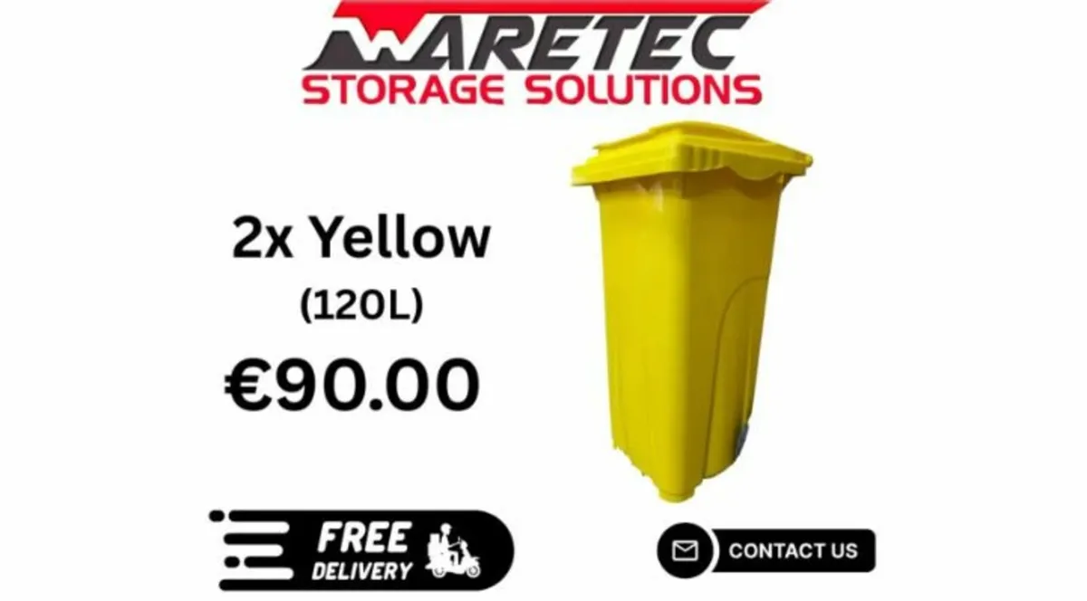 2 x 120ltr Wheelie Bins FREE DELIVERY - Image 1